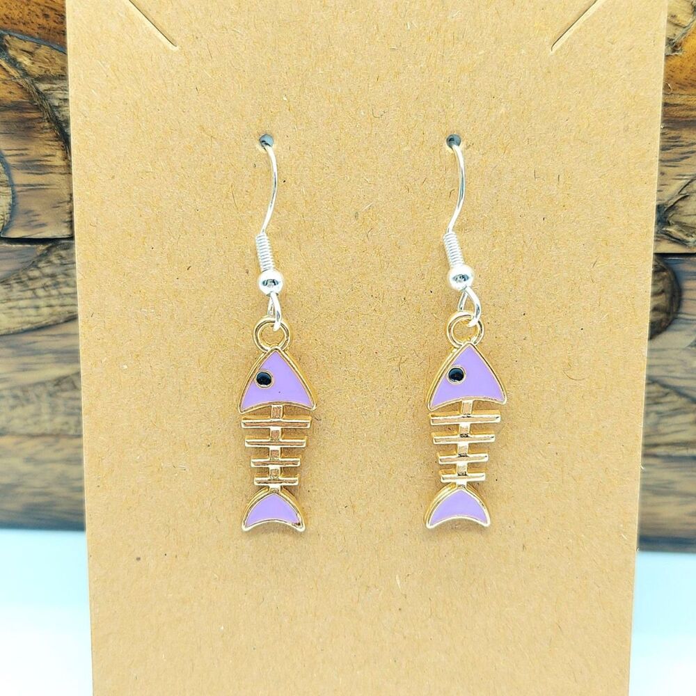 Purple Fishbone Earrings
